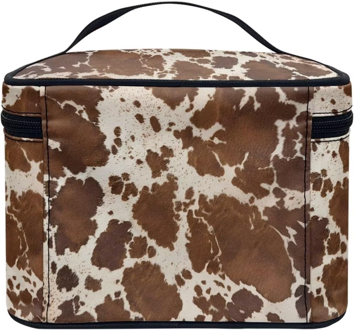 JoyLamoria Cosmetic Bag Toiletry Bag Zipper Closure Pouch Durable Makeup Bag Travel Case with Brown Leopard Print