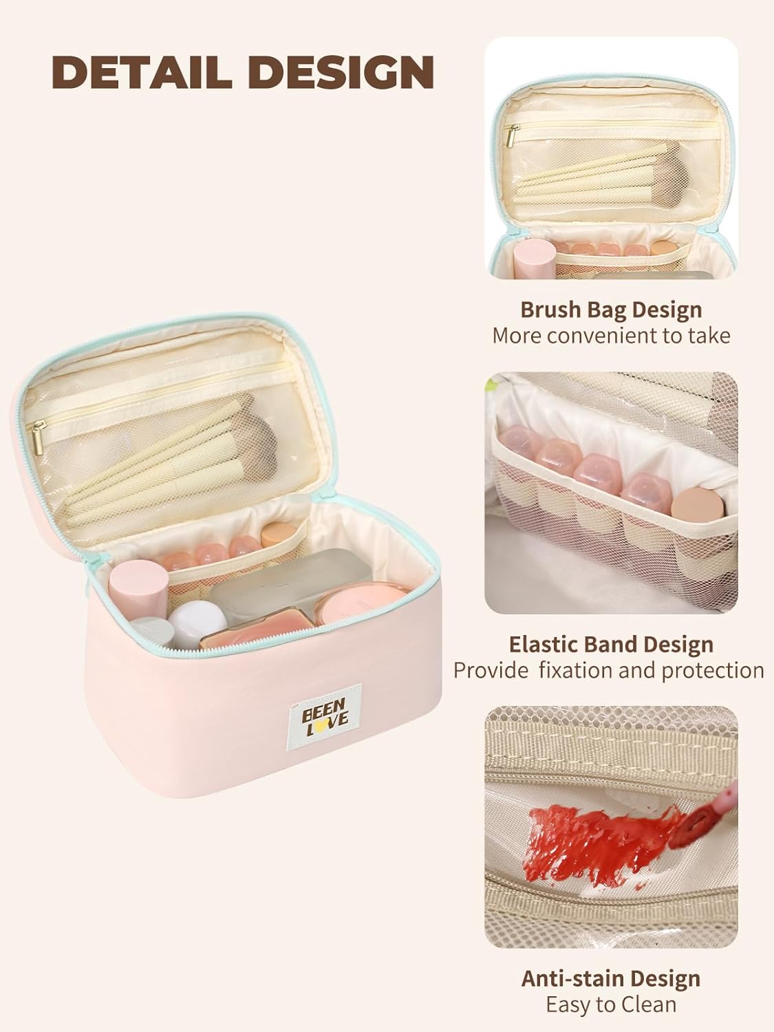 Travel Makeup Bag Cute Cosmetic Bag for Women Large Capacity Makeup Case Organizer Bag Toiletry Bag
