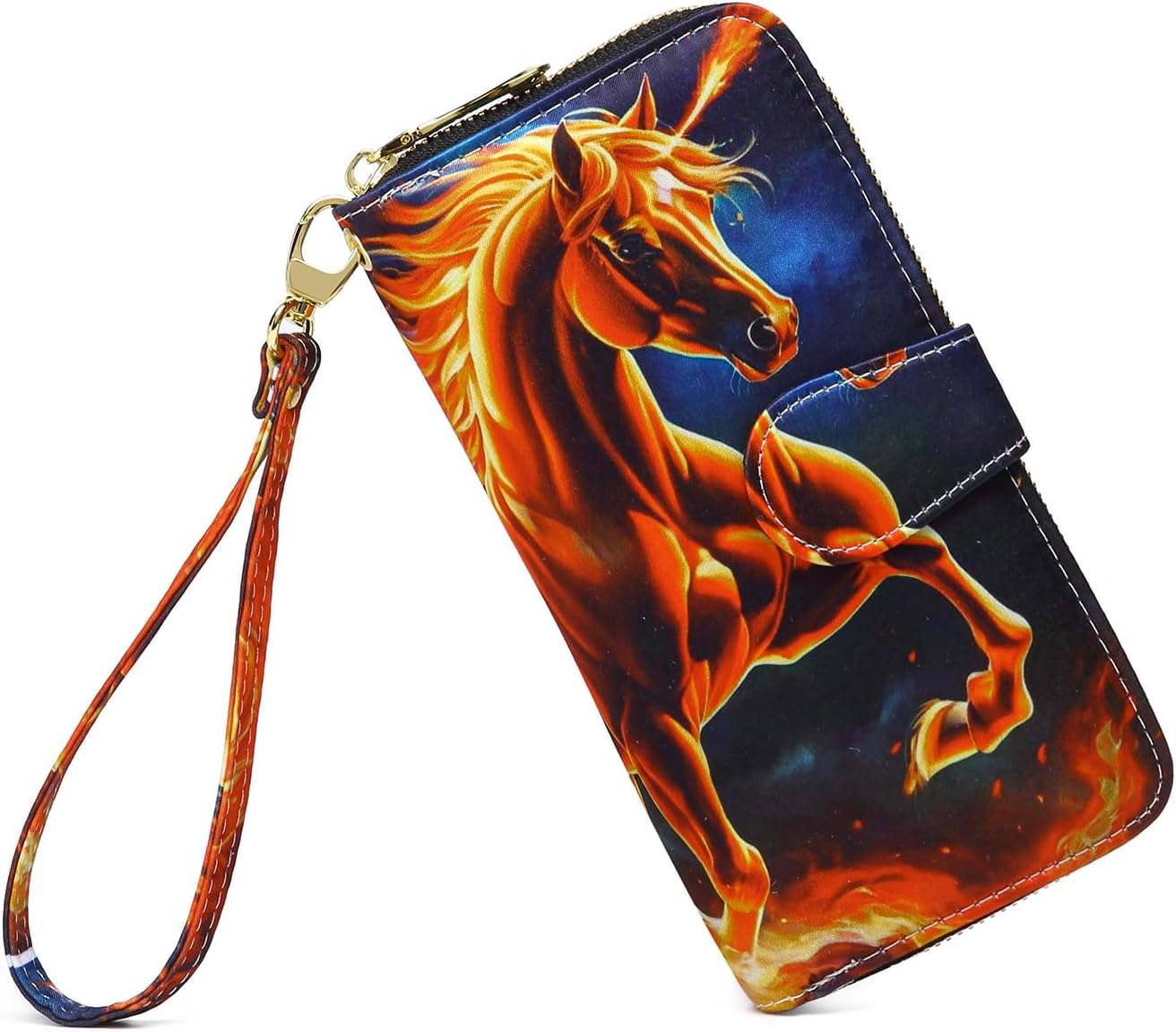 Women Wallet Card RFID For Womens Holder Blocking Credit Small Zipper Purse Pocket Bifold Slim Coin ID Ladies Wristlet Clutch Large Capacity Window Case Travel Zip Women's