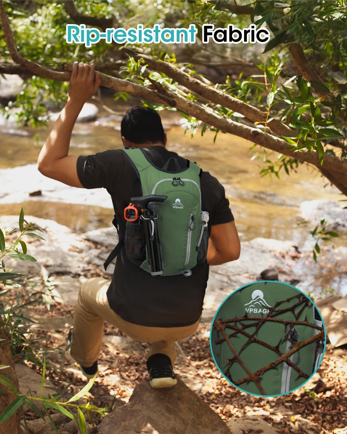 Small Hiking Backpack with Front Phone Holder, Packable Back pack with Chest and Waist Strap, Lightweight Daypack for Women Men