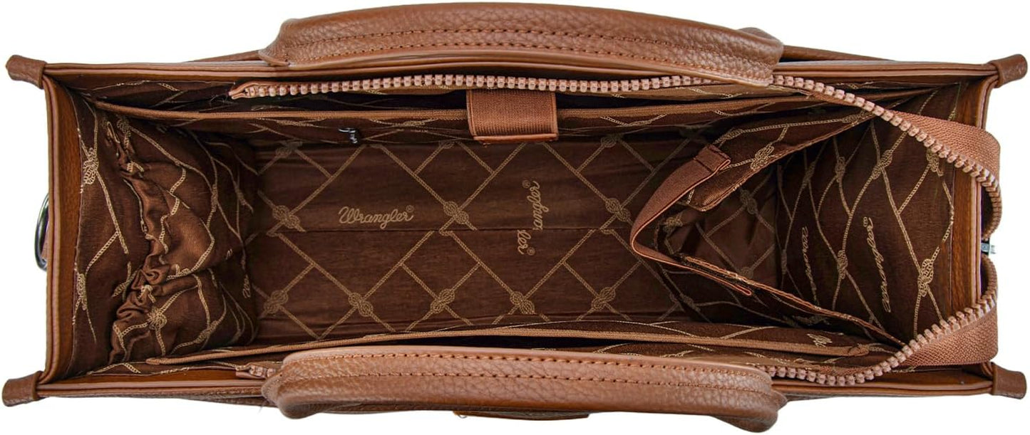 Wrangler Laptop Bag for Women 15.6 Inch Vintage Work Tote Bag for Business Briefcase Handbag with Adjustable Shoulder Strap