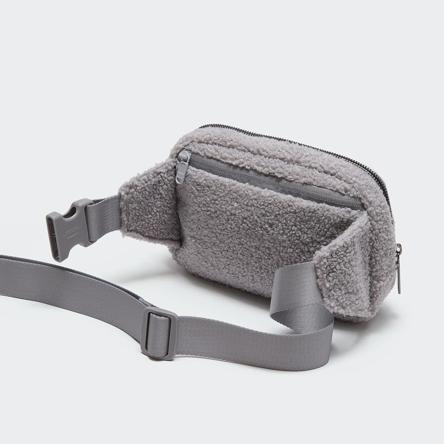 Pander Large 2L Fanny pack Everywhere Fleece Belt Bag for Women and Men with Adjustable strap Belt. (Light Grey)