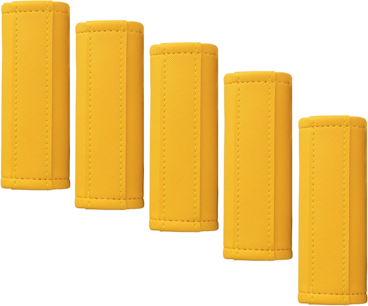 Luggage Handle Wrap 5 Pack-Leather Luggage Handle Wraps for Suitcase/Handbag/Duffel Bag/Car Bright Luggage Identfier/Handle Covers/Grips Luggage Accessories for Travel 3.0 (Yellow)
