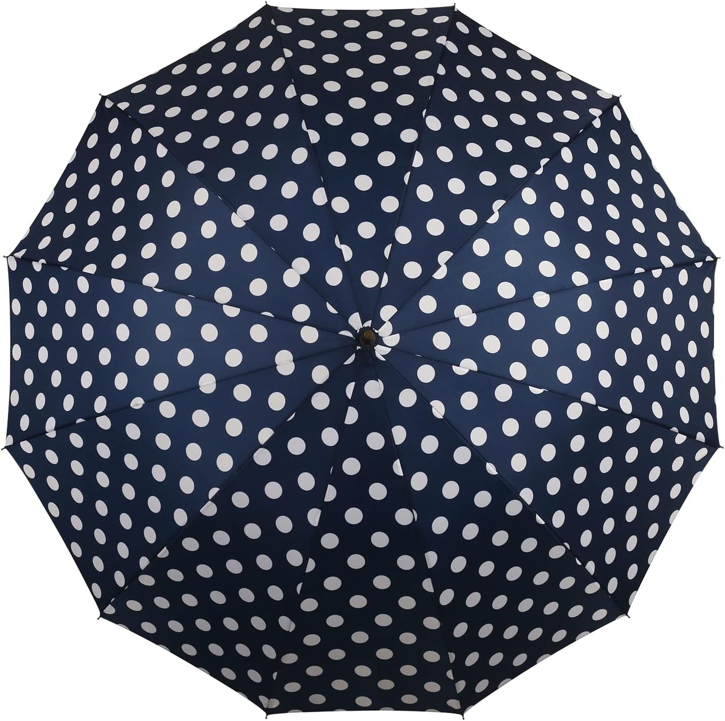 Agaric Classic Wooden Hook Handle J Stick Umbrella Auto Open Windproof Umbrella for Women (Navy Blue)
