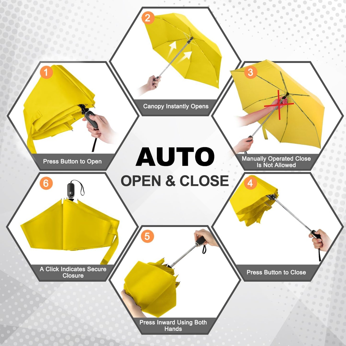 Lejorain Mini Umbrella for Travel Automatic - Folding Compact Flat Umbrella Lightweight Strong Portable Umbrellas for Rain Adults