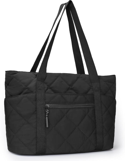 befen Laptop Tote Bag for Women Work, Travel Tote Bags Nurse Puffer Quilted Handbags, Lightweight Waterproof Beach Purse