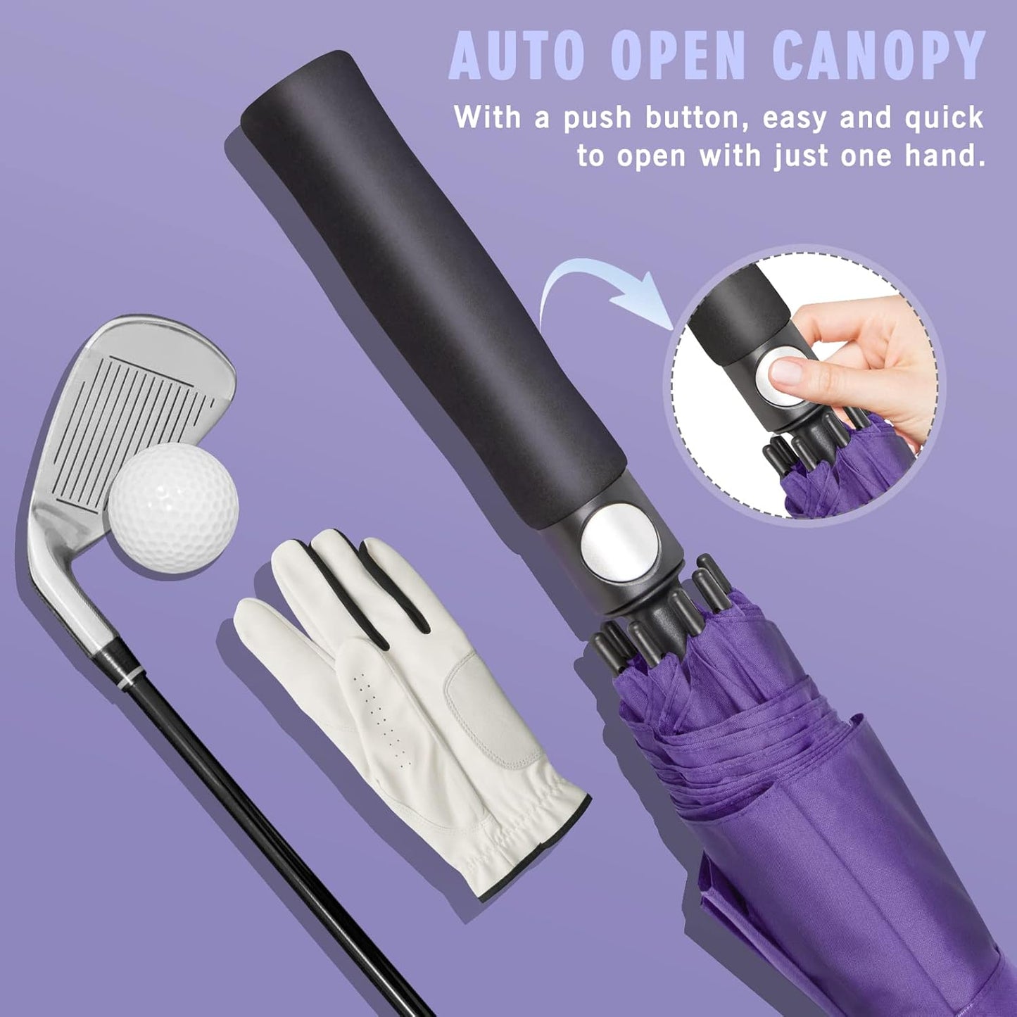 ZOMAKE Golf Umbrella Windproof, Extra Large Oversized Heavy Duty Double Canopy for Rain, Sports Games & Push Cart(51/54/62/68/72Inch)