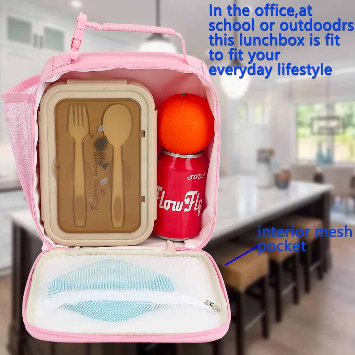 FlowFly Kids Lunch box Insulated Soft Bag Mini Cooler Back to School Thermal Meal Tote Kit for