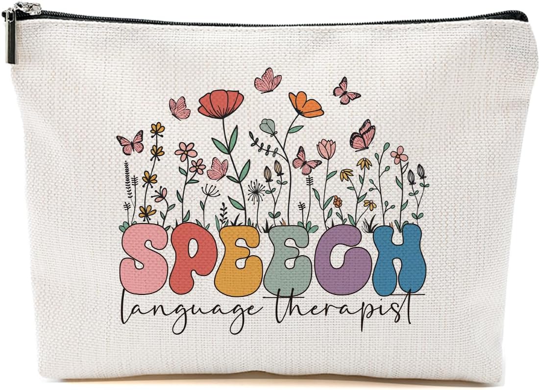 Christmas Thank You Gifts Speech Language Pathologist Gifts Makeup Bag Appreciation Speech Therapy Thank You Gifts for Women Nurse Cosmetic Bag Travel Toiletry Cosmetic Pouch Zipper Pouch