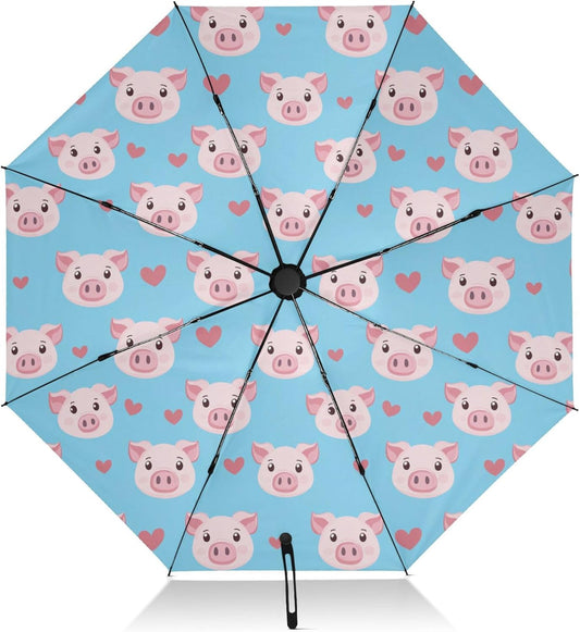 Automatic Folding Umbrella Windproof Strong, UV Protection Compact Black Gothic Moon Spider Webs and Bats Sun Rain Sun Rain Travel Umbrellas for Women Men