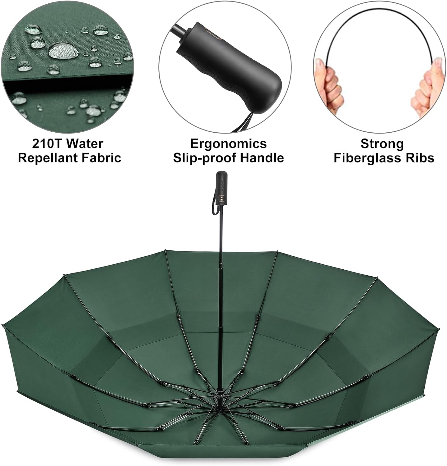 G4Free 42/46/54/62 Inch Large Golf Umbrella Compact Reverse Travel Umbrella 10 Ribs Windproof for Rain Double Canopy Automatic Open Close