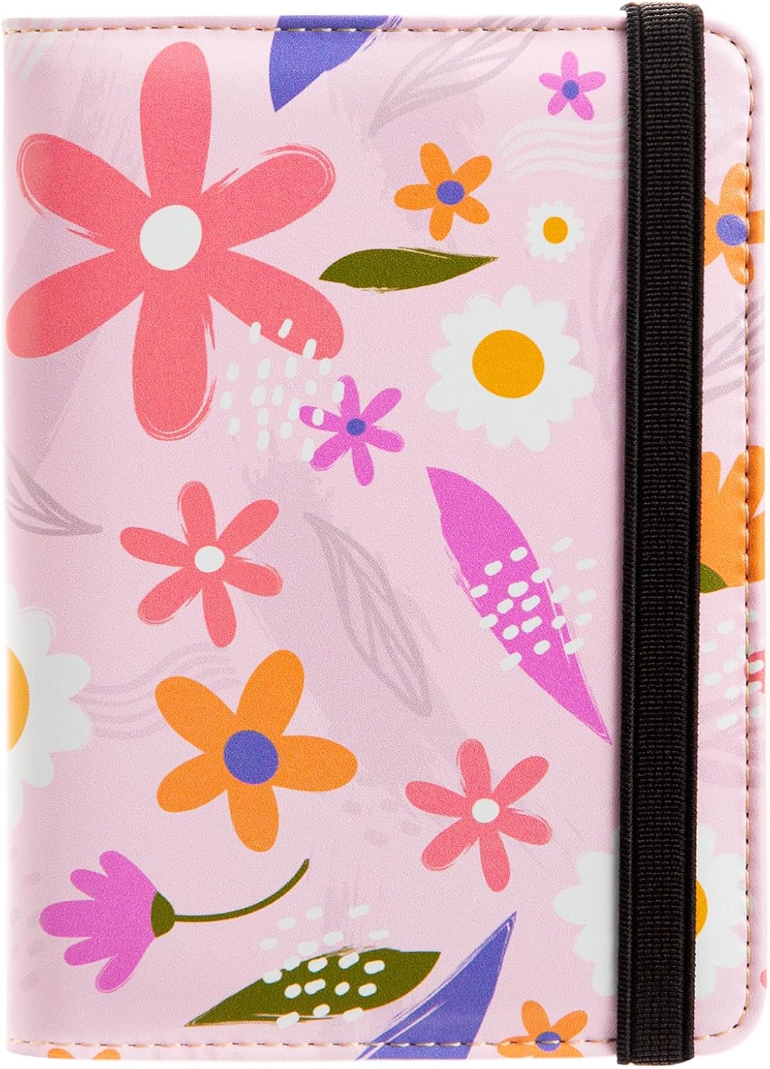 passport Holder,Rfid Blocking Travel Wallet Credit Card Case Cute Passport cover for Women/Men,Boys Girls Travel Essentials (Pink Flower)