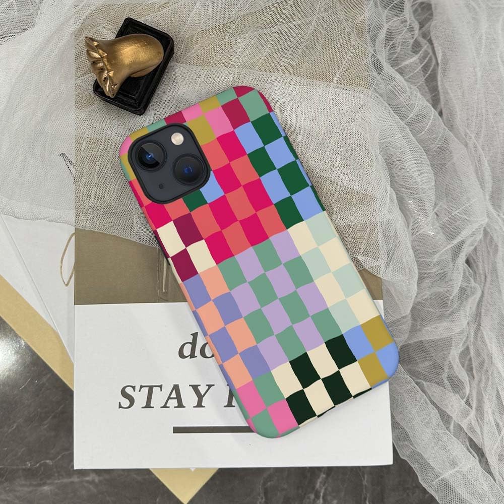 SEized Case Compatible with for iPhone 15 Plus,Colorful Checkerboard Phone Case for Girl Women Boy Men,Durable Protection Case for iPhone 15 Plus