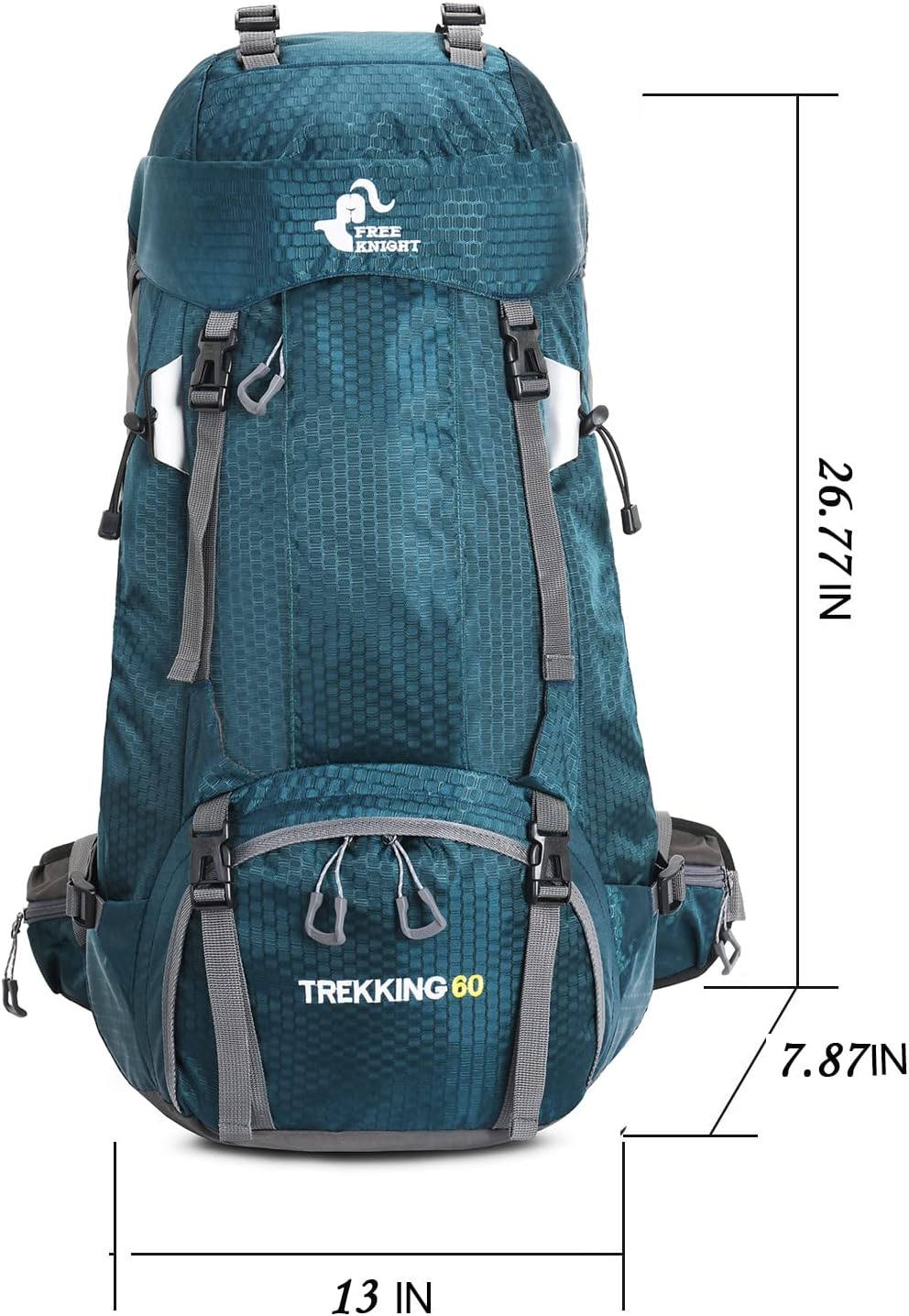Bseash 60L Waterproof Hiking Camping Backpack with Rain Cover, Large Outdoor Sport Travel Daypack