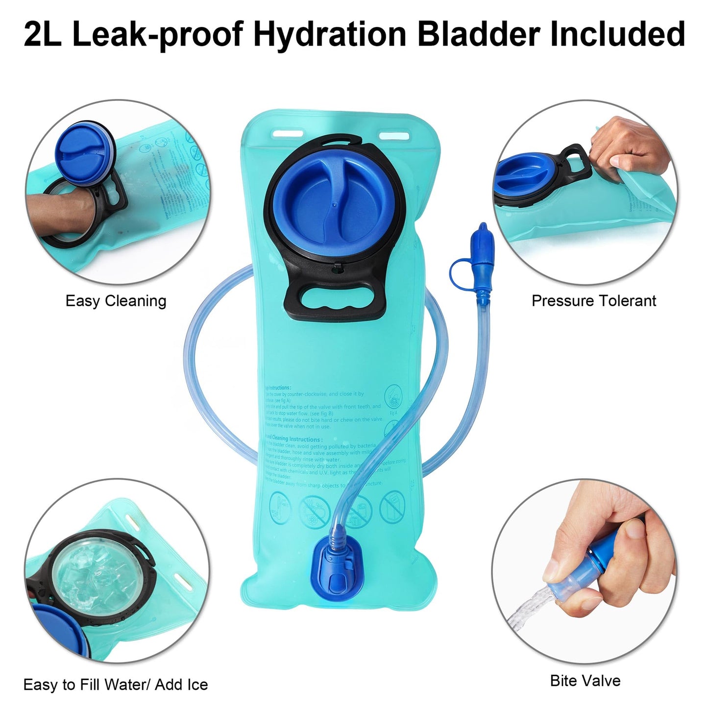 MIYCOO Hiking Backpack with 2L Water Bladder,Hydration Backpack for Running