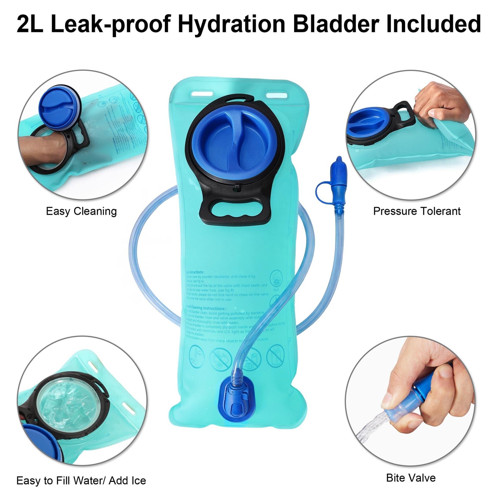 MIYCOO Hiking Backpack with 2L Water Bladder,Hydration Backpack for Running