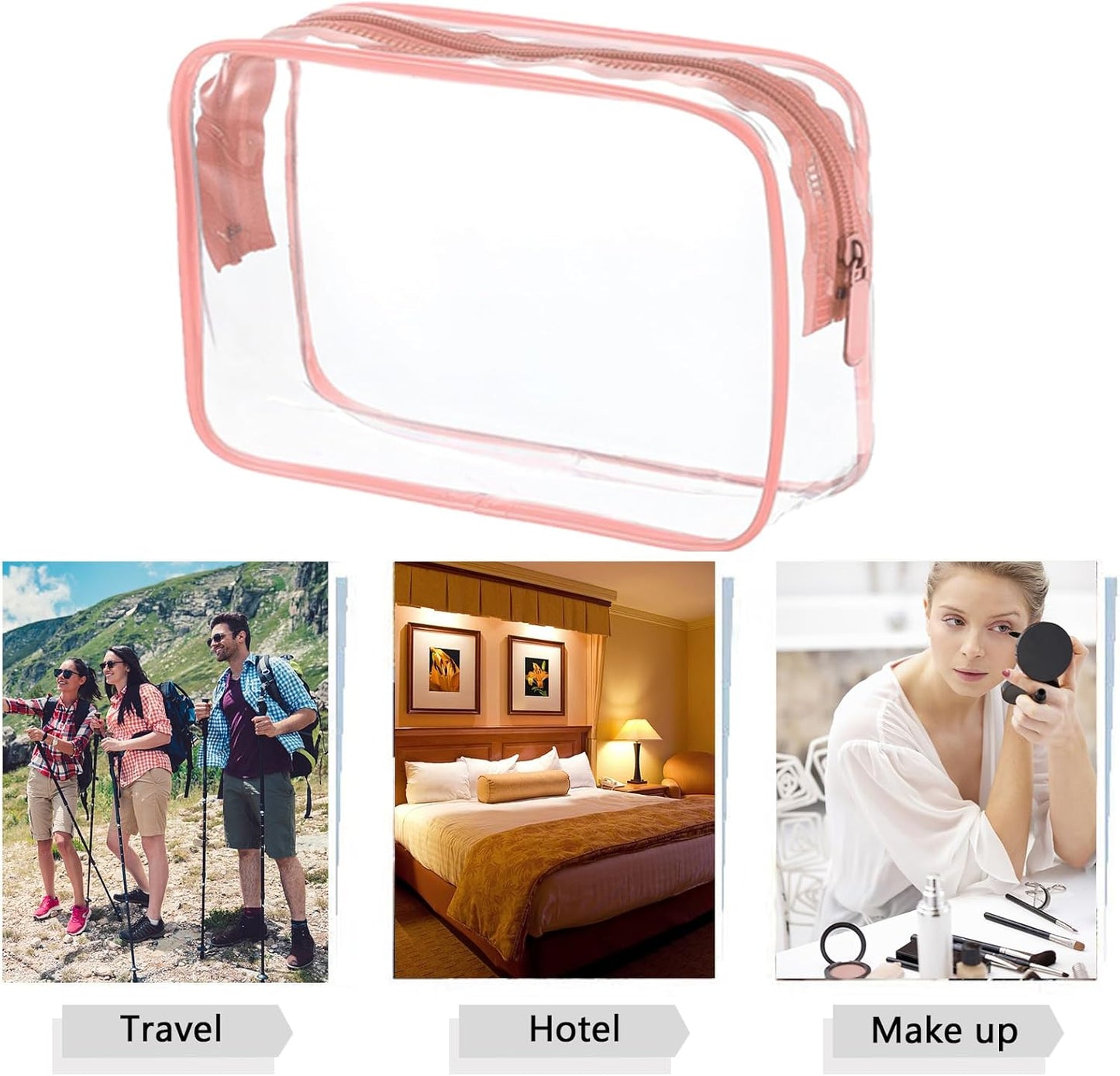 20 Packs Clear Cosmetics Bags for Women Men Waterproof Toiletry Bags PVC Makeup Bags Organizer Case