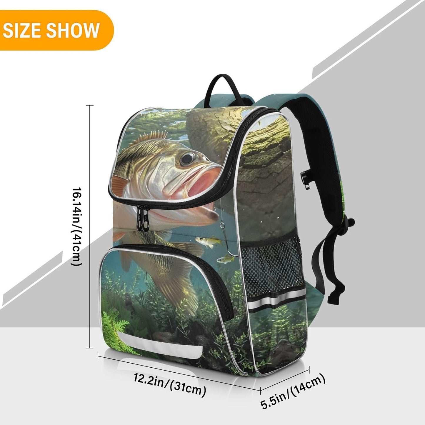 Fishing Fish Cute Backpack For Girls Kids Backpack Boys Teen School Bag Bookbag Travel Daypacks