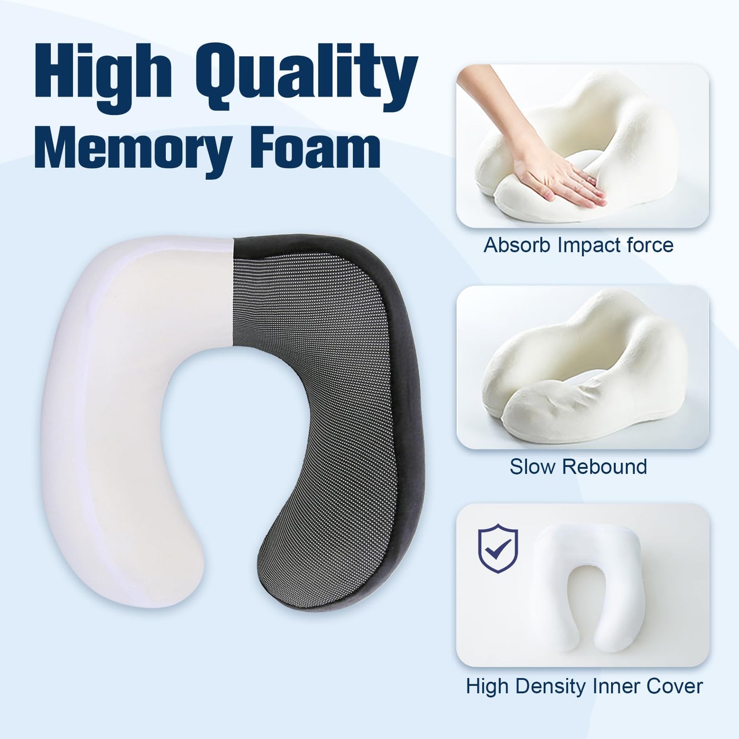 Cirorld Neck Pillow for Traveling, Travel Pillows for Airplanes,100% Pure Memory Foam Travel Neck