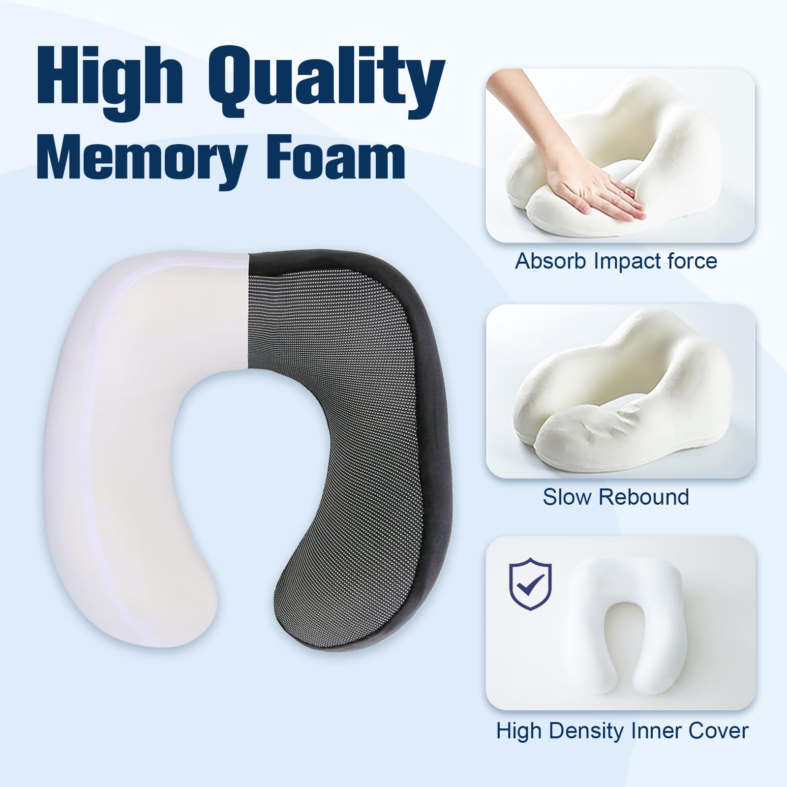 Cirorld Neck Pillow for Traveling, Travel Pillows for Airplanes,100% Pure Memory Foam Travel Neck