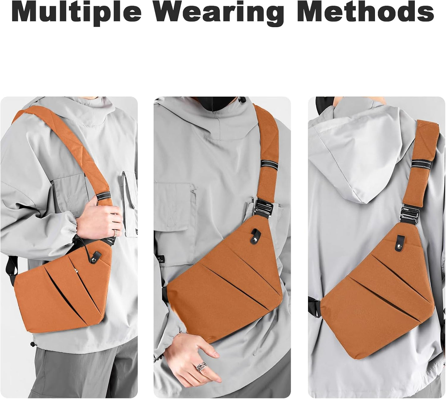 Anti Theft Travel Bag, One Shoulder Large Capacity Cross-body Bag Chest Fashion Lightweight Sling