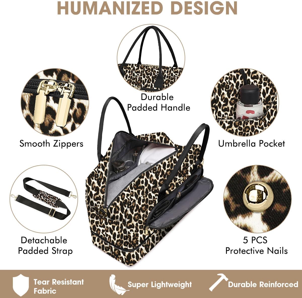 Travel Duffle Bag Weekender for Women - Carry-On Overnight Personal Item Bag with Shoe Compartment & Wet Pocket Large Weekend Tote Bags with Toiletry Hospital Bags for Labor and Delivery