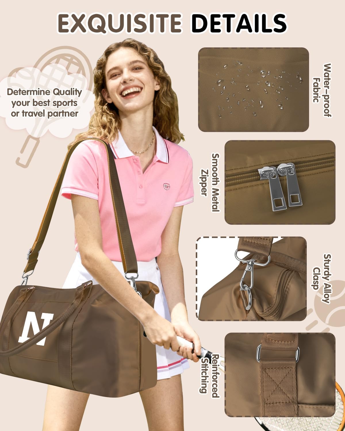 Birthday Graduation Gifts for Daughter,Initial Travel Duffel Bag Sports Gym Bag for Girls Teen Kids