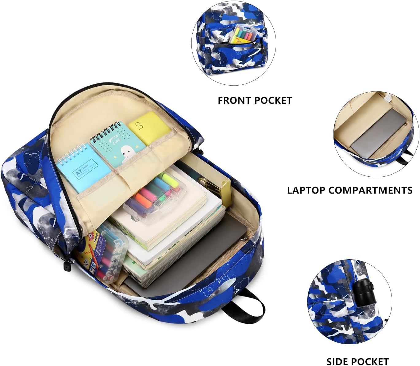 Lmwzh Backpack For Boys Girls Elementary Waterproof teen School Bags Kids Bookbag Lightweight Camo