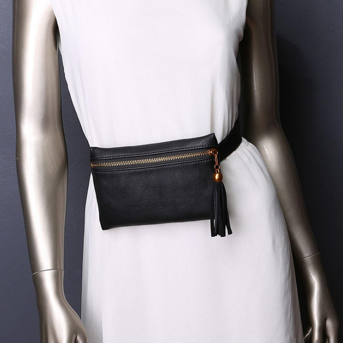 Goclothod Faux Leather Fanny Pack Women Waist Bag Small Purse Belt Bum Bag