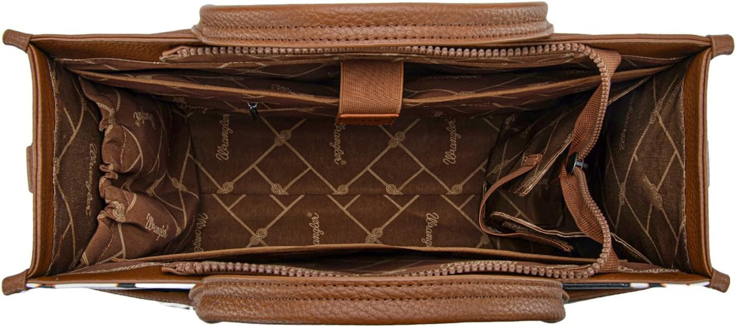 Wrangler Laptop Bag for Women 15.6 Inch Vintage Work Tote Bag for Business Briefcase Handbag with Adjustable Shoulder Strap