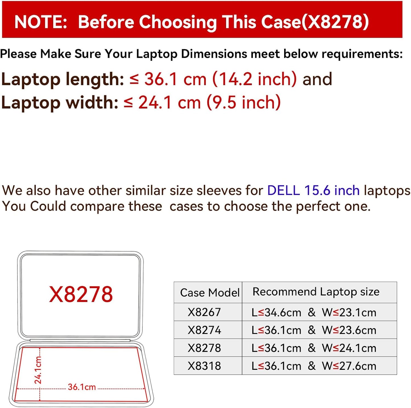 Smatree Hard EVA Protective Sleeve Case Compatible for 15.6 inch Dell Latitude 3550/3540 Laptop, 15.6 inch Dell Carry Travel Case Waterproof Sleeve (X8278)