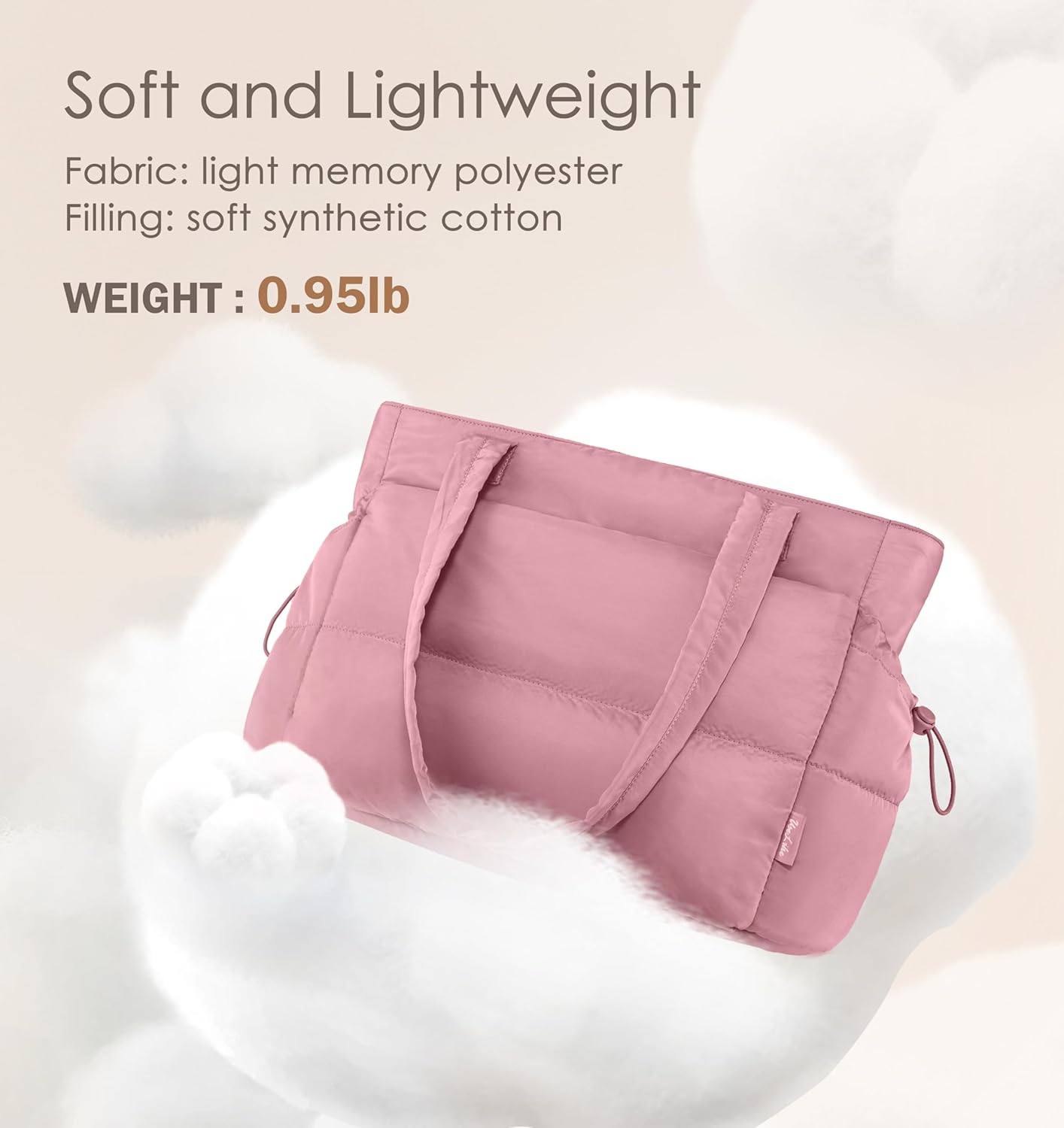 Tote Bag for Women Puffy Work Bags for Women with Zipper Lightweight Quilted Puffer Tote Bag for Travel, Teacher, Nurse
