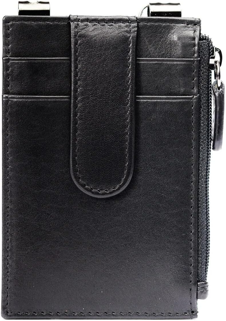 RFID Blocking Boot Wallet with Security Chain & Zipper Lock – Genuine Leather Wallets for Men, Travel Wallets Women, Minimalist Leather Card Holder