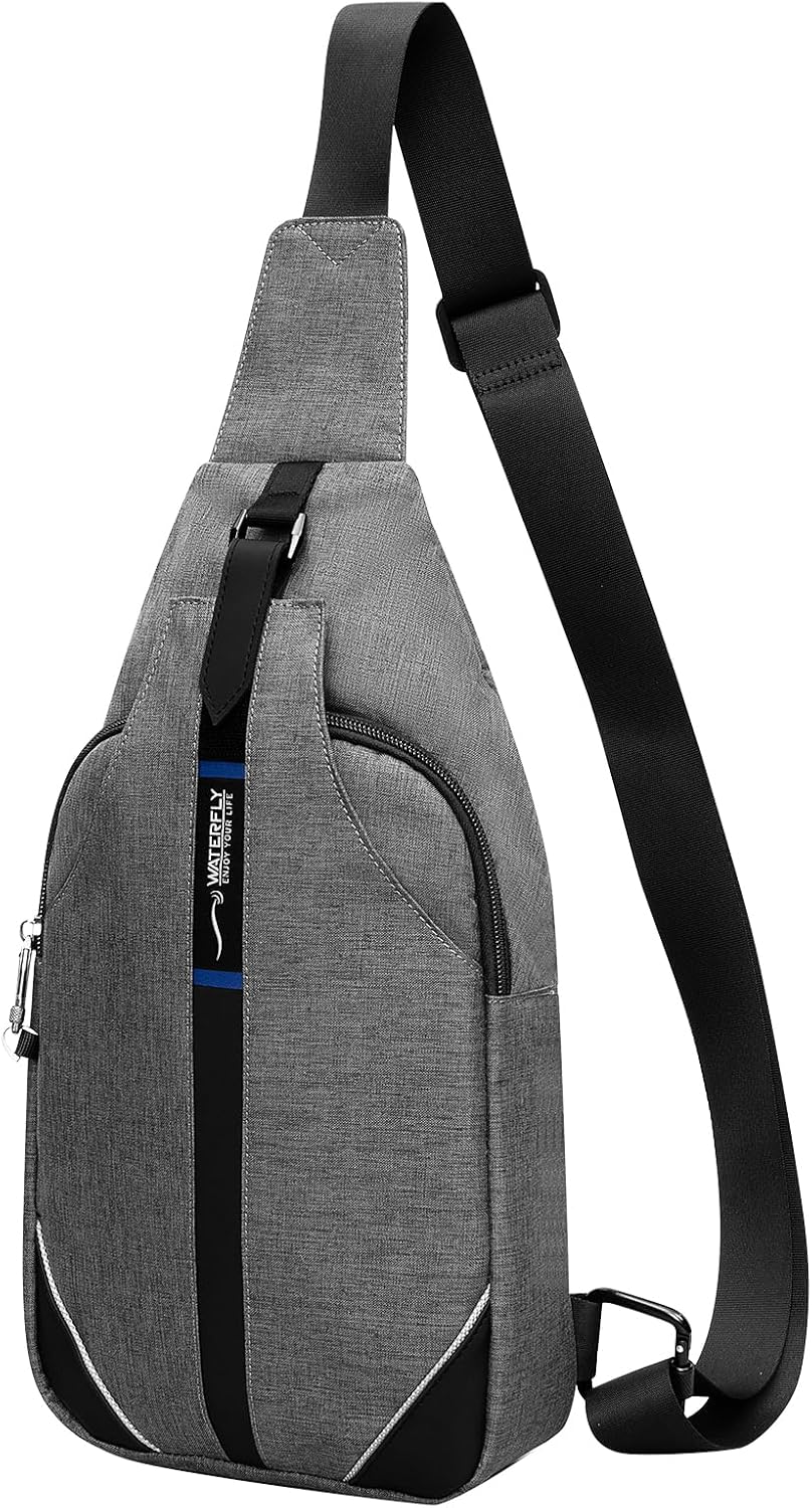 WATERFLY Medium Crossbody Sling Backpack Anti Theft Backpack for Traveling Chest Shoulder Bag