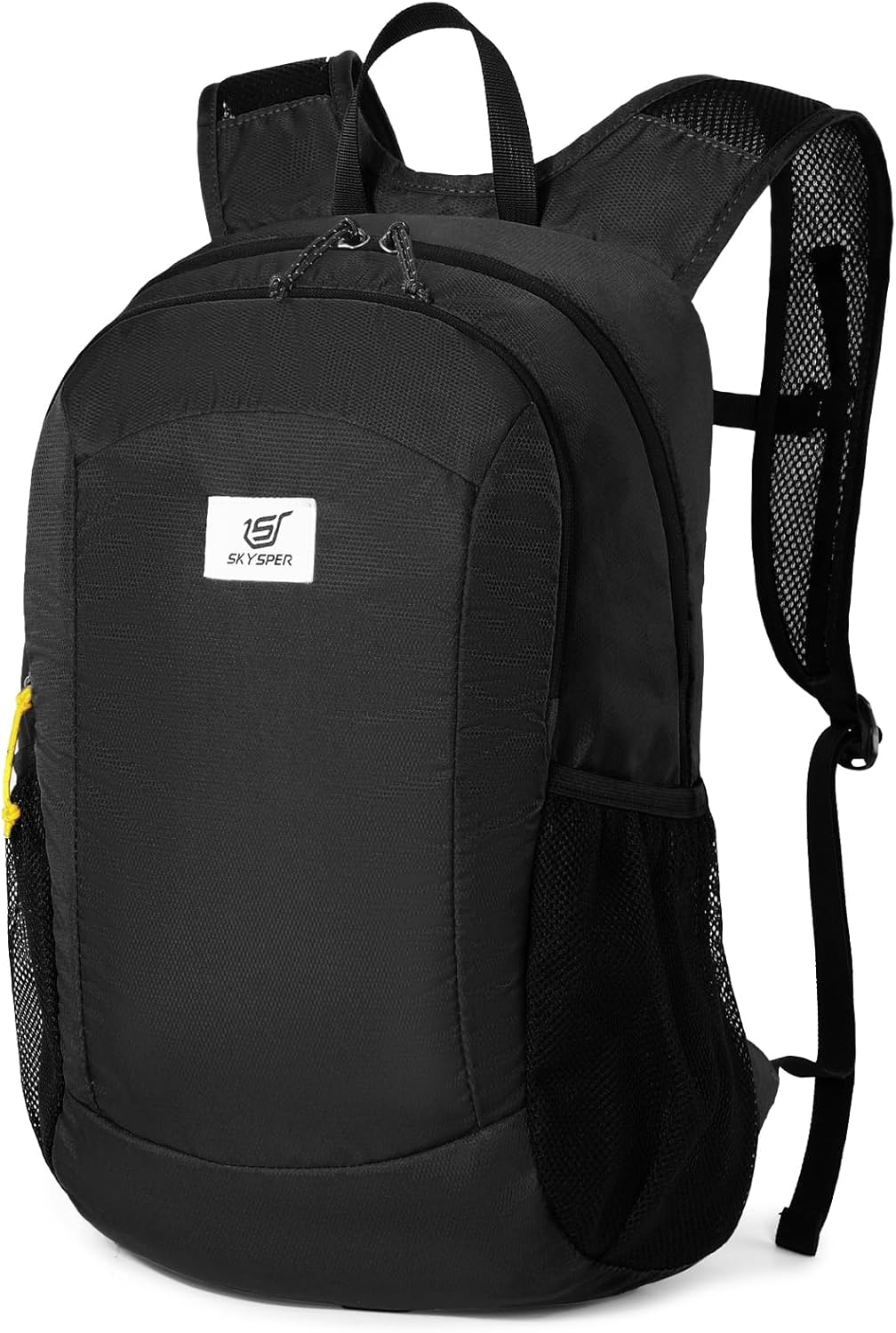 SKYSPER 16L Hiking Backpack Lightweight Small for Women Men, Foldable Packable Daypack - Travel Camping Backpack, Outdoor Hiking Bag （Black）