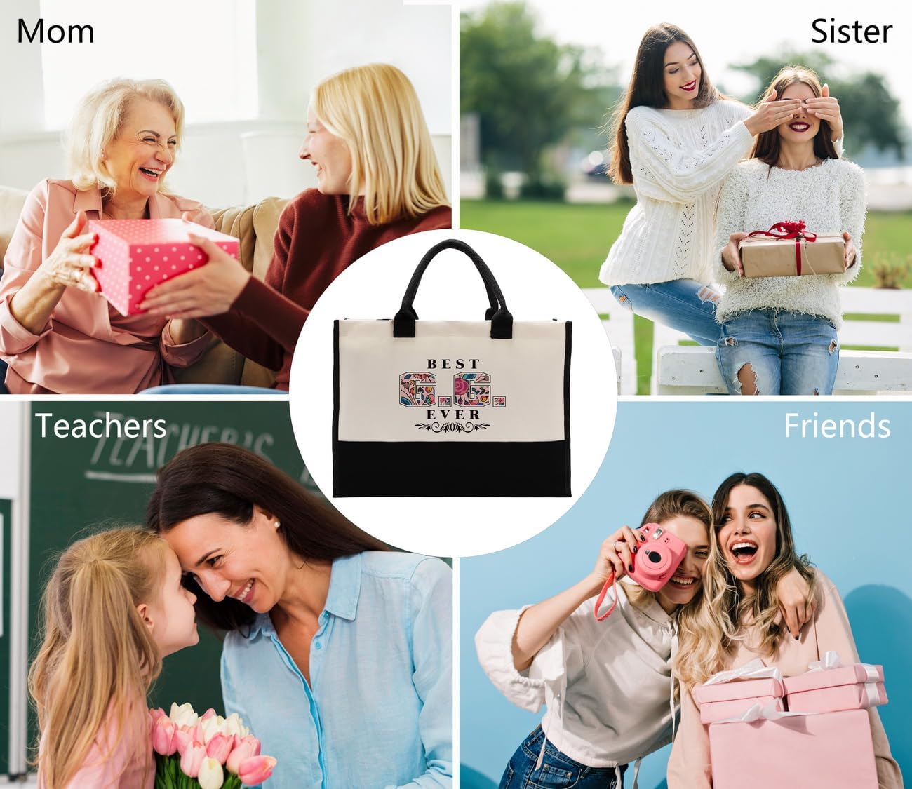 Cotton Canvas Tote Bag for Women - Perfect Gifting Option for G.G. or Beach Lovers - Best Travel Bag Gift for Mother's Day