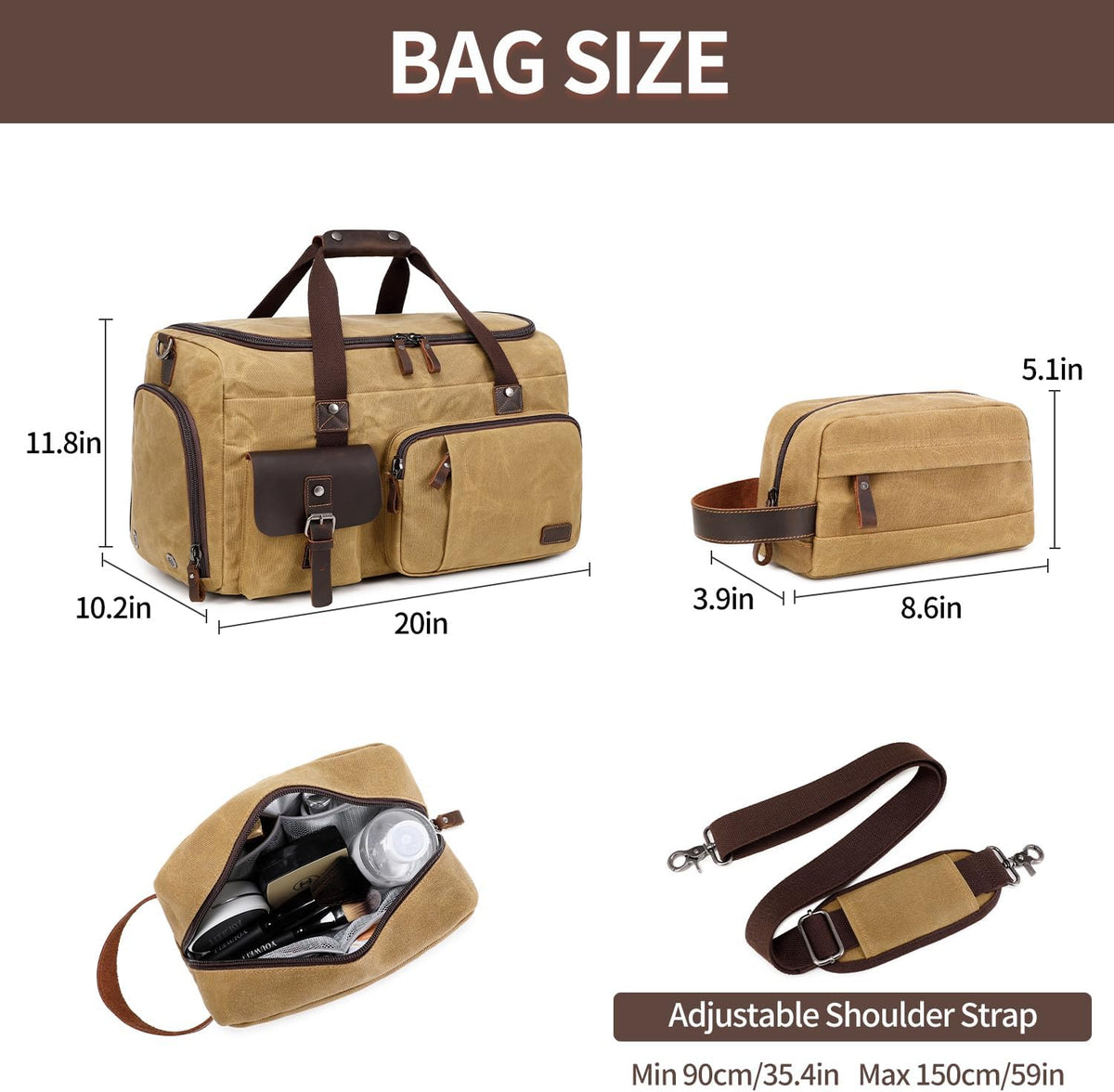 Travel Duffle Bag Weekender Bag with Shoe Compartment Overnight Bag for Men Travel Bag Carry On