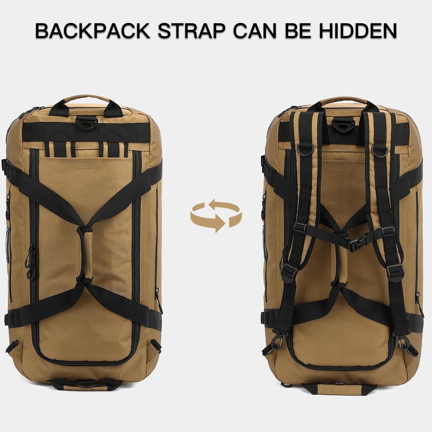 TUGUAN Extra Large Travel Duffle Bag Backpack for Men with Adjustable Dividers 120L Big Weekend