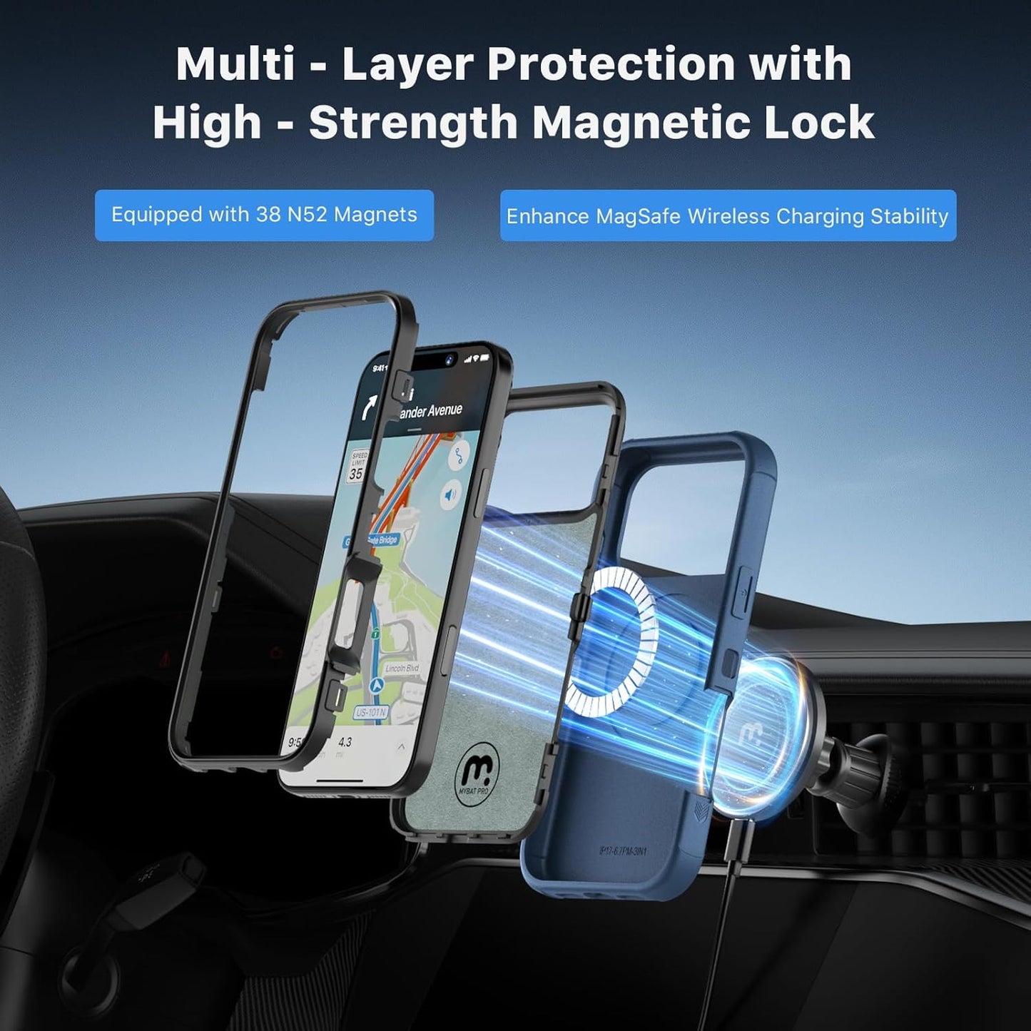 M MYBAT PRO for iPhone 17 Pro Max Case,Maverick Series Magnetic Phone Case for iPhone 17 Pro Max Rogue Edition,[Compatible with magsafe],Heavy Duty Protection Rugged Case,Anti-Drop,Shockproof Cover