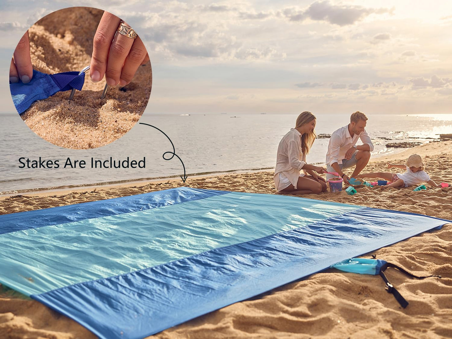 Wekapo Beach Blanket Sandproof, Beach Mat, Big & Compact Sand Free Mat Quick Drying, Lightweight &