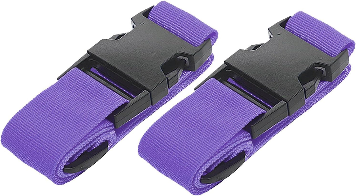 2Pack Luggage Straps for Suitcases, Travel Connector for Carry On Bag, Add Bag to Connect Two
