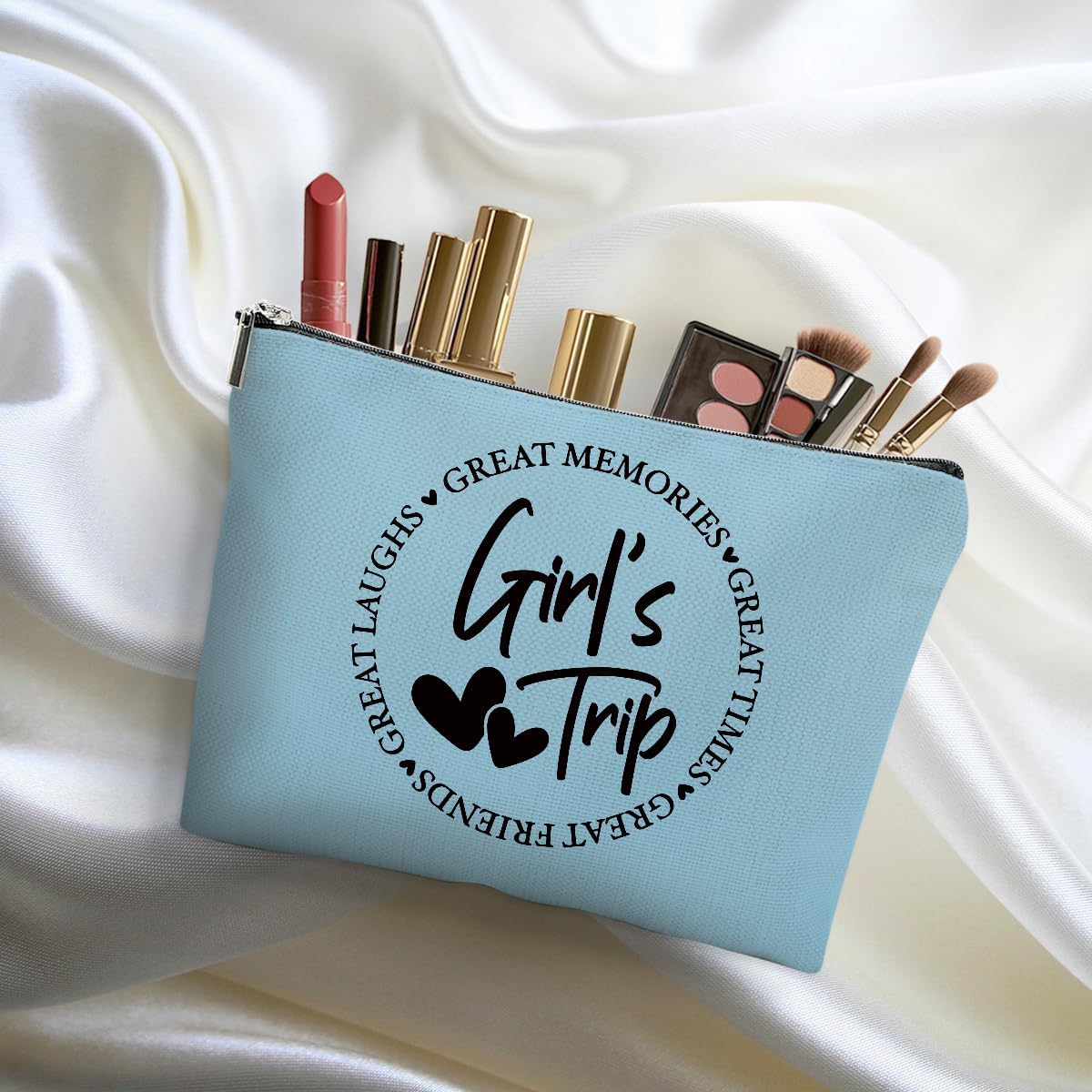 3Pcs Girls Weekend Gifts, 2025 Girls Trip Gifts Favors Travel Gifts Funny Makeup Bag, Weekend Bag Cosmetic Bag, Friendship Gifts for Women Best Friend Bride BFF, Graduation Wedding Gifts Toiletry Bag