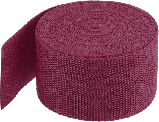MECCANIXITY Lightweight Polypropylene Webbing Strap 2" 5 Yard Backpack Strapping Band Dark Red for Outdoor Luggage Cargo Straps