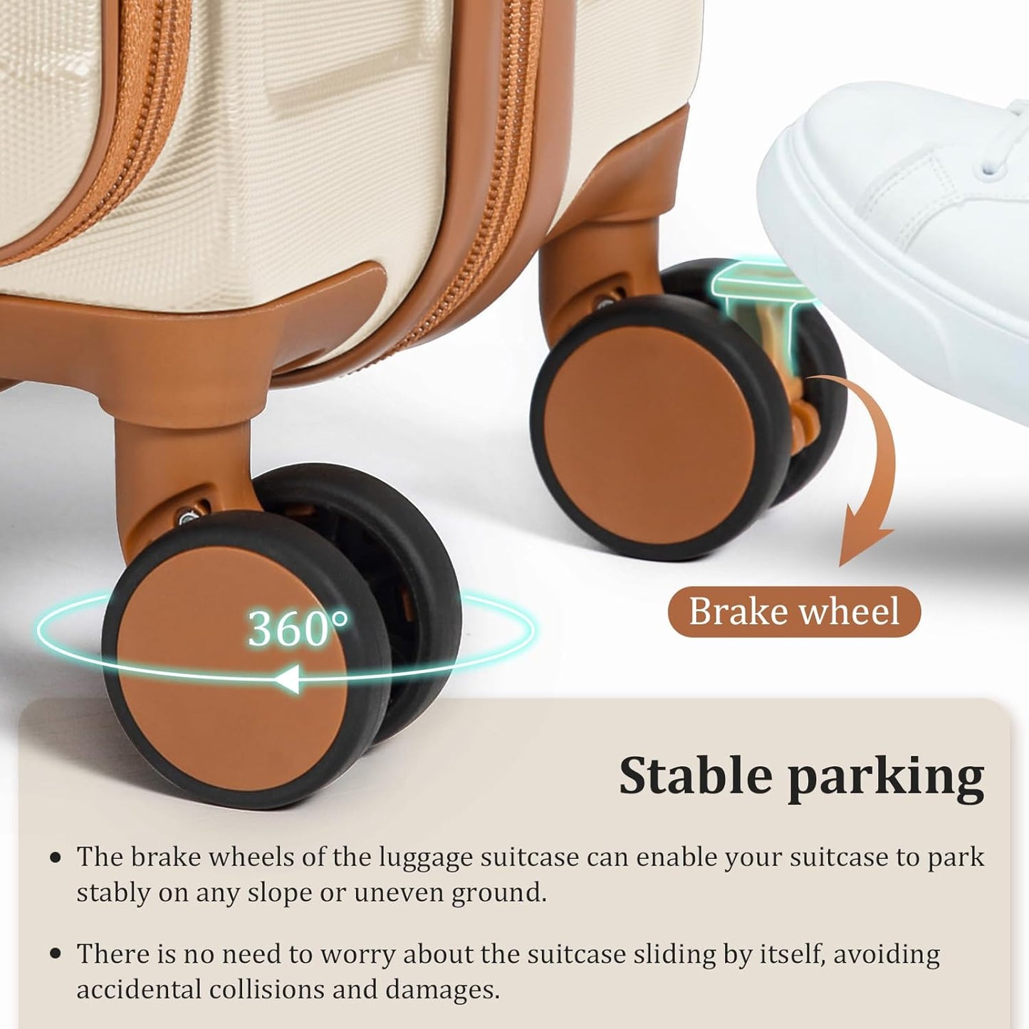 imiomo Carry on Luggage Airline Approved with TSA Lock, Hard Shell 20 Inch Travel Carry-on Suitcase with Spinner Wheels and Charging Port, White