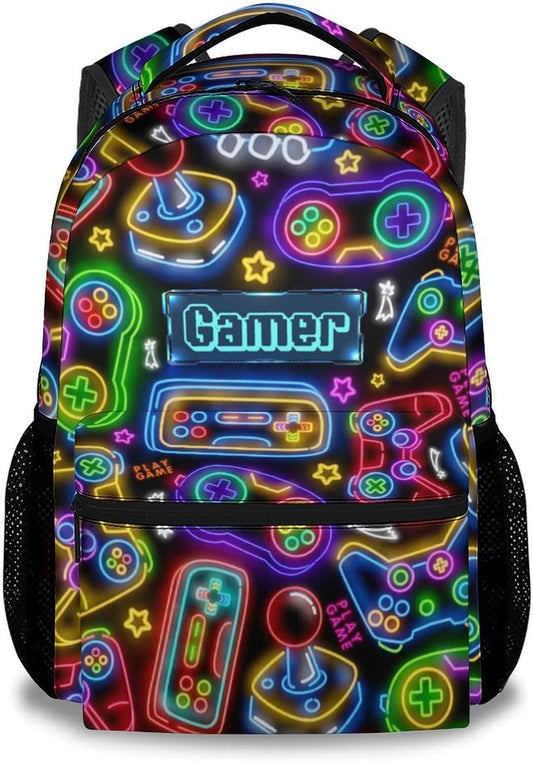 Backpacks for Boys - Cool Gamer Travel Backpack for Kids - 17 Inch Bookbag for Elementary Primary School - Back to School Supplies