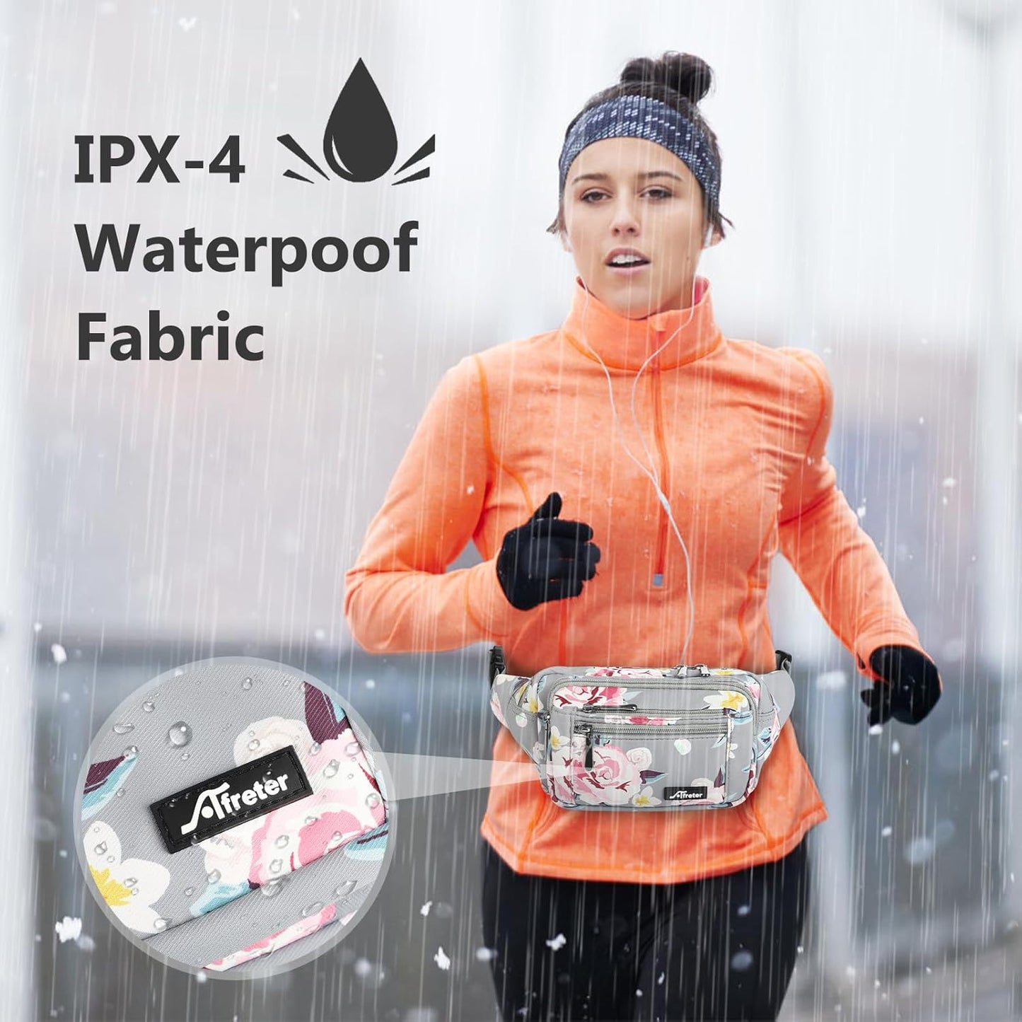 Waist Pack Bag Fanny Pack for Men&Women Hip Bum Bag with Adjustable Strap for Outdoors Workout Traveling Casual Running Hiking Cycling (New Grey Flowers)