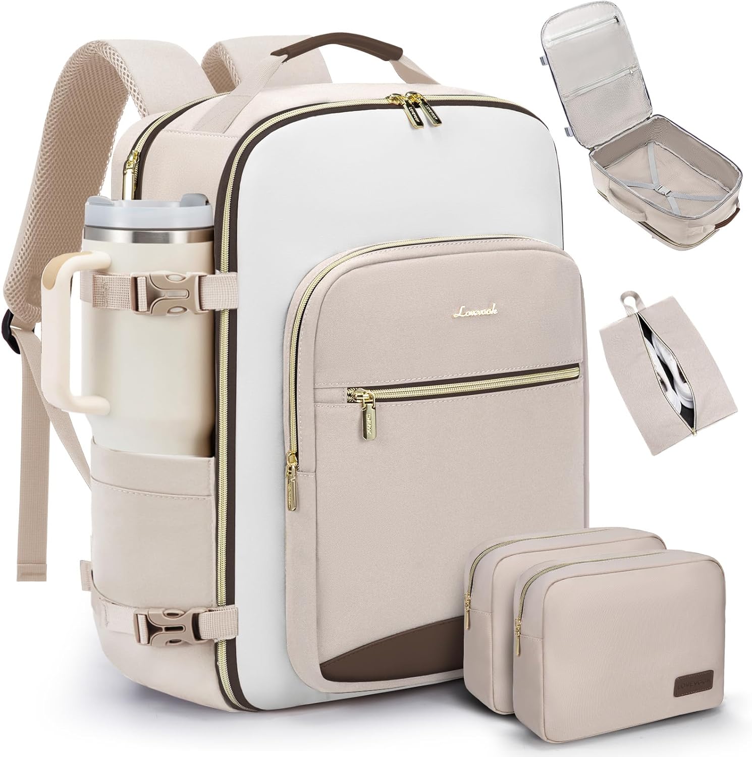 LOVEVOOK 50L Travel Backpack for Women & Men, Airline Approved Carry On Luggage with 3 Packing