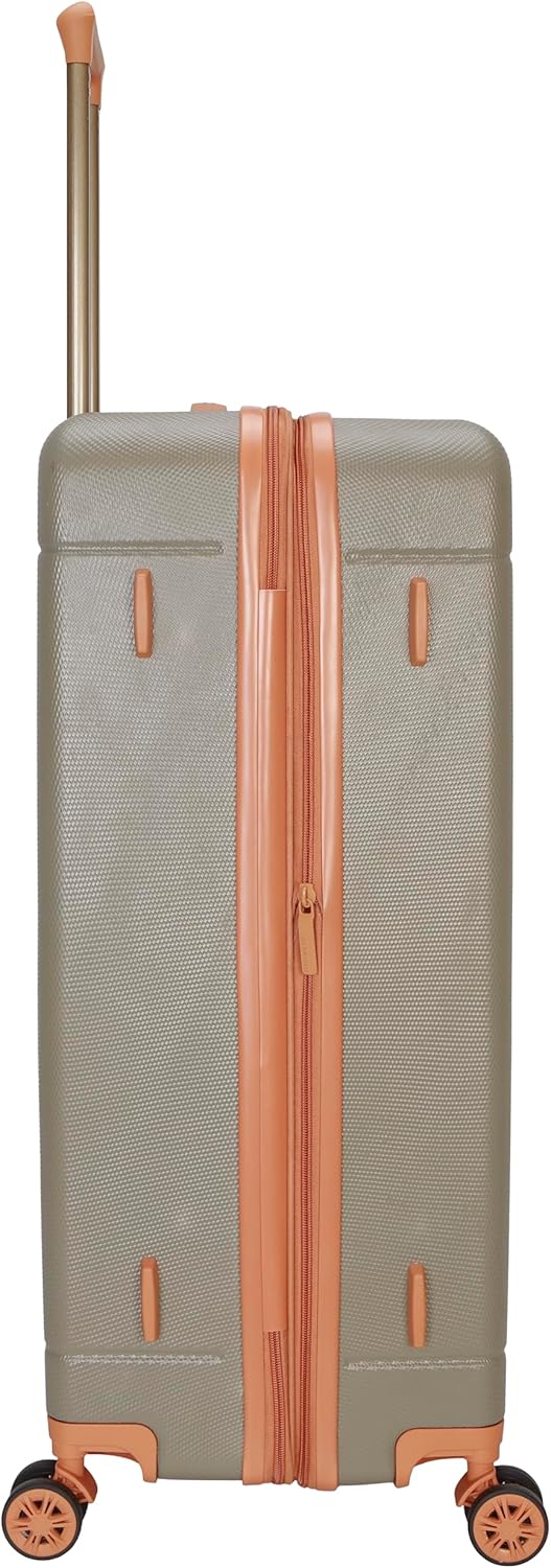 Dockers Hooper Hardside Expandable 8-Wheel Spinner Travel Luggage, Timberwolf, 28-Inch Checked