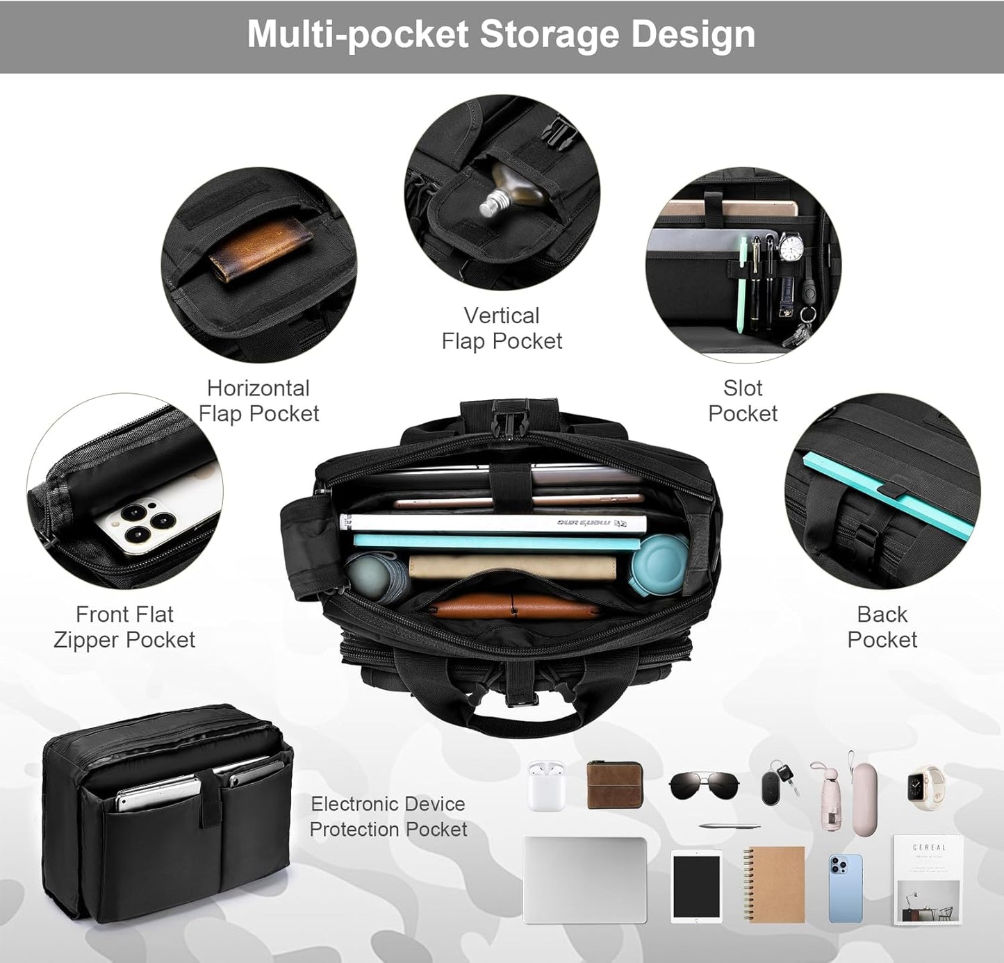 Stypos Tactical Messenger Bag Briefcase for Man Military Laptop Bag 14 Inch/15.6 Inch /17.3 Inch