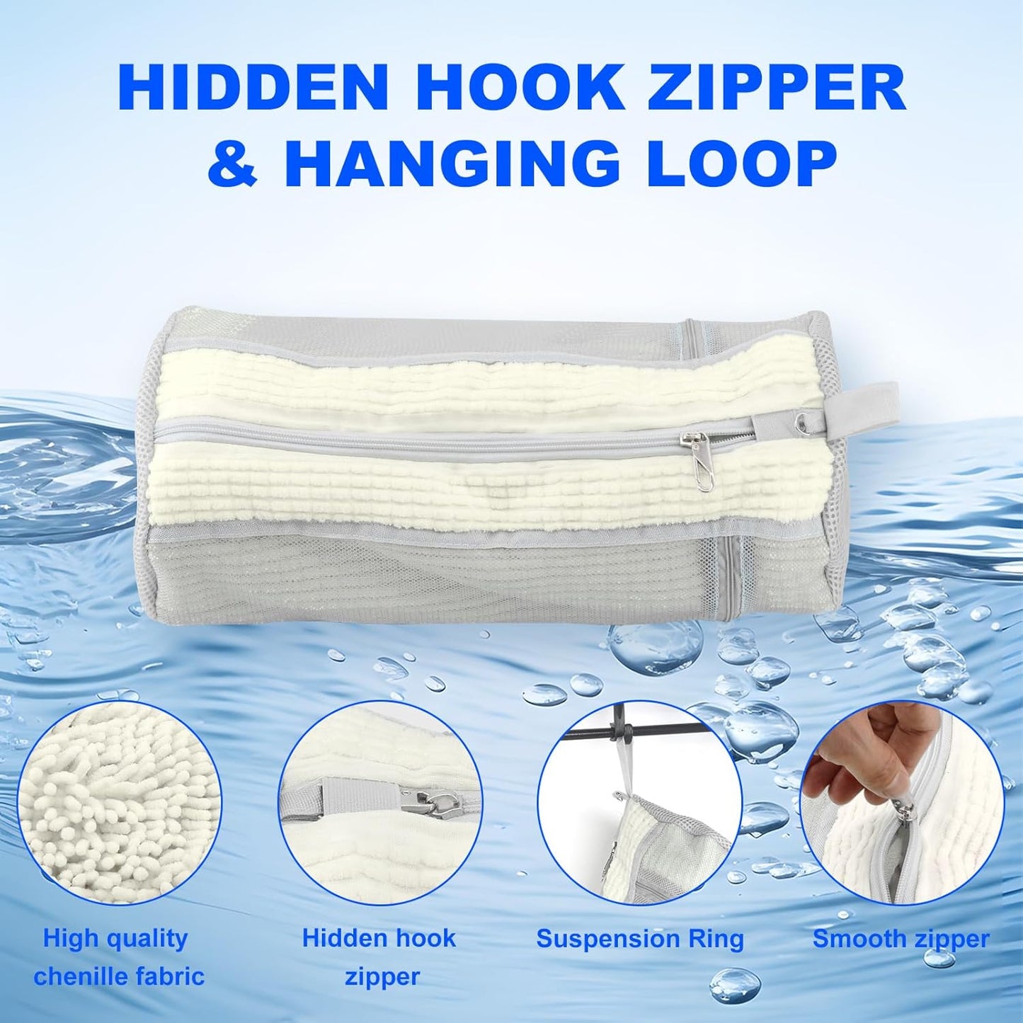 Shoe Washing Bags for Washing Machine – Durable Shoe Washing Machine Bags for All Shoe Types Sizes (Large White 2PCS）